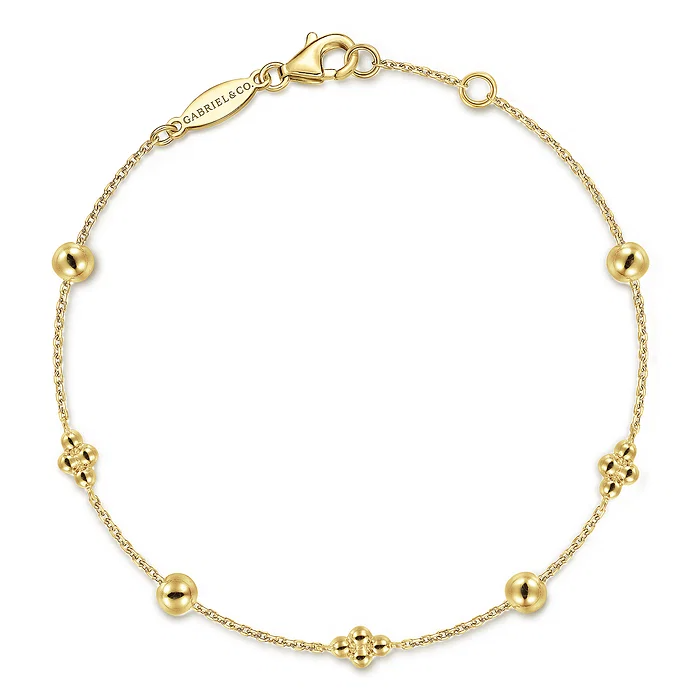 Bujukan Beads Station Bracelet in 14K Yellow Gold