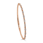 Diamond Three Section Flexible Bangle in 14K Rose Gold