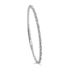 Diamond Three Section Flexible Bangle in 14K White Gold