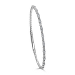 Diamond Three Section Flexible Bangle in 14K White Gold