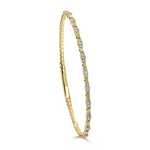 Diamond Three Section Flexible Bangle in 14K Yellow Gold