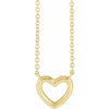 Open Heart Necklace in 14K Yellow Gold