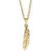 Feather Necklace in 14K Yellow Gold