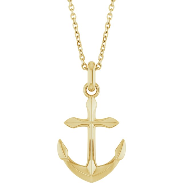 Anchor Necklace in 14K Yellow Gold