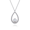 Pearl Teardrop Necklace in Sterling Silver