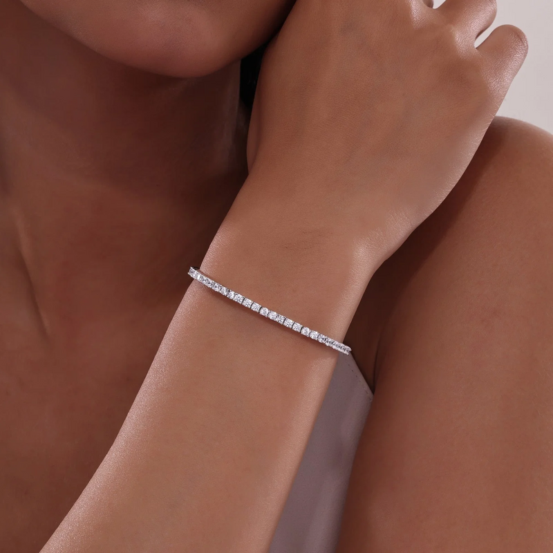 Flexible Tennis Bracelet in Sterling Silver