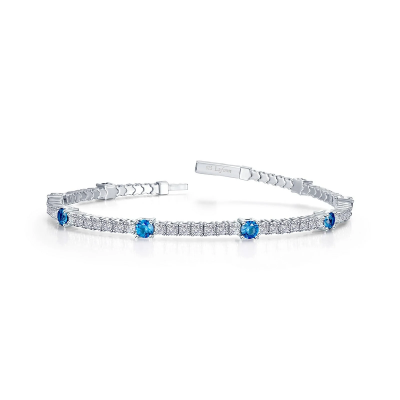 Flexible Blue Topaz Bracelet in Sterling Silver