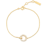 Interlinked Circles Pave Bracelet in Gold Plated Sterling Silver