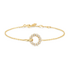 Interlinked Circles Pave Bracelet in Gold Plated Sterling Silver