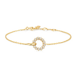 Interlinked Circles Pave Bracelet in Gold Plated Sterling Silver