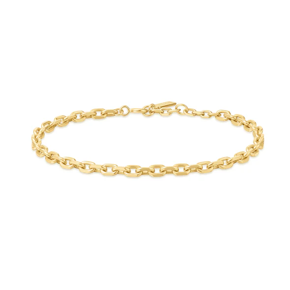 Medium Chain Link Bracelet in Gold Plated Sterling Silver