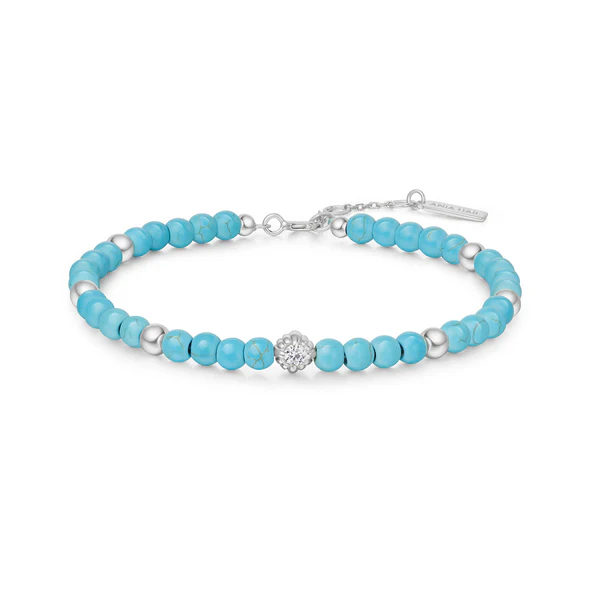 Created Turquoise Bracelet in Sterling Silver