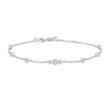 Bezel Cubic Zirconia Station Bracelet in Sterling Silver