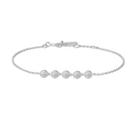 Pavé Multi Beaded Chain Bracelet Sterling Silver