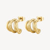 Mutli-Row Hoop Earrings in Gold Plated Stainless Steel