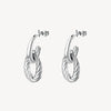 Rope Drop Hoop Earrings in Stainless Steel