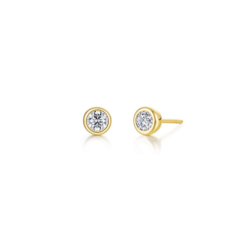 April Birthstone Studs in Gold Plated Sterling Silver