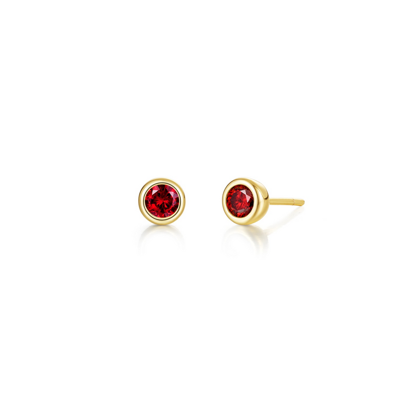 January Birthstone Studs in Gold Plated Sterling Silver