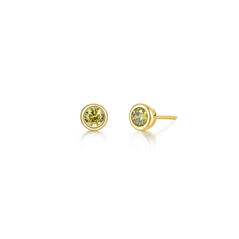 August Birthstone Studs in Gold Plated Sterling Silver