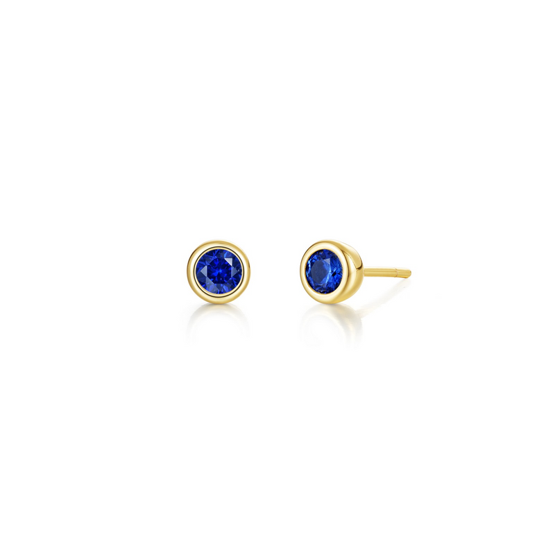 September Birthstone Studs in Gold Plated Sterling Silver