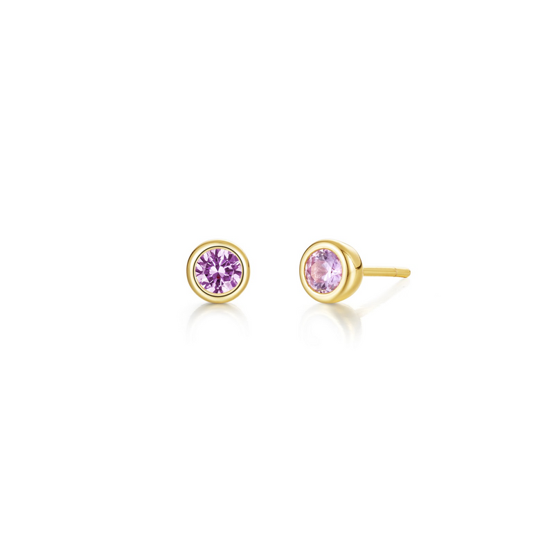 October Birthstone Studs in Gold Plated Sterling Silver