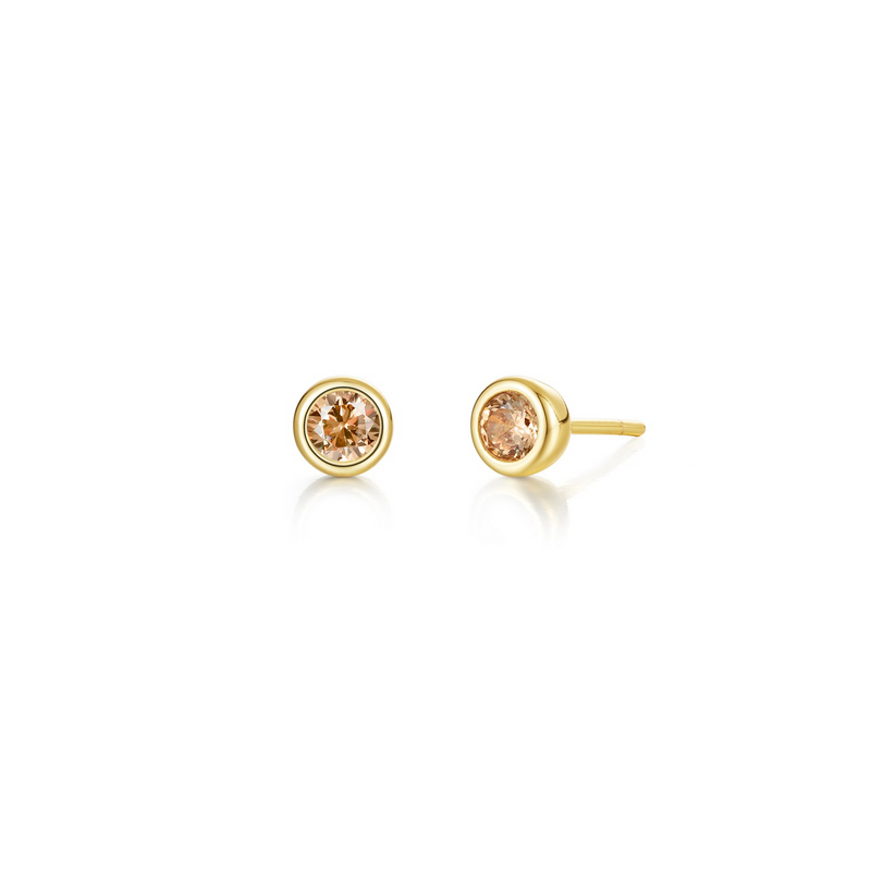 November Birthstone Studs in Gold Plated Sterling Silver