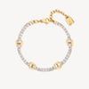 Crystal and Mariner Link Bracelet in Gold Plated Stainless Steel