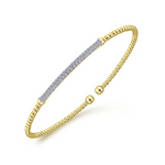 Diamond Bar Bangle Bracelet in 14K Yellow Gold