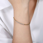 Diamond Bar Bangle Bracelet in 14K Yellow Gold