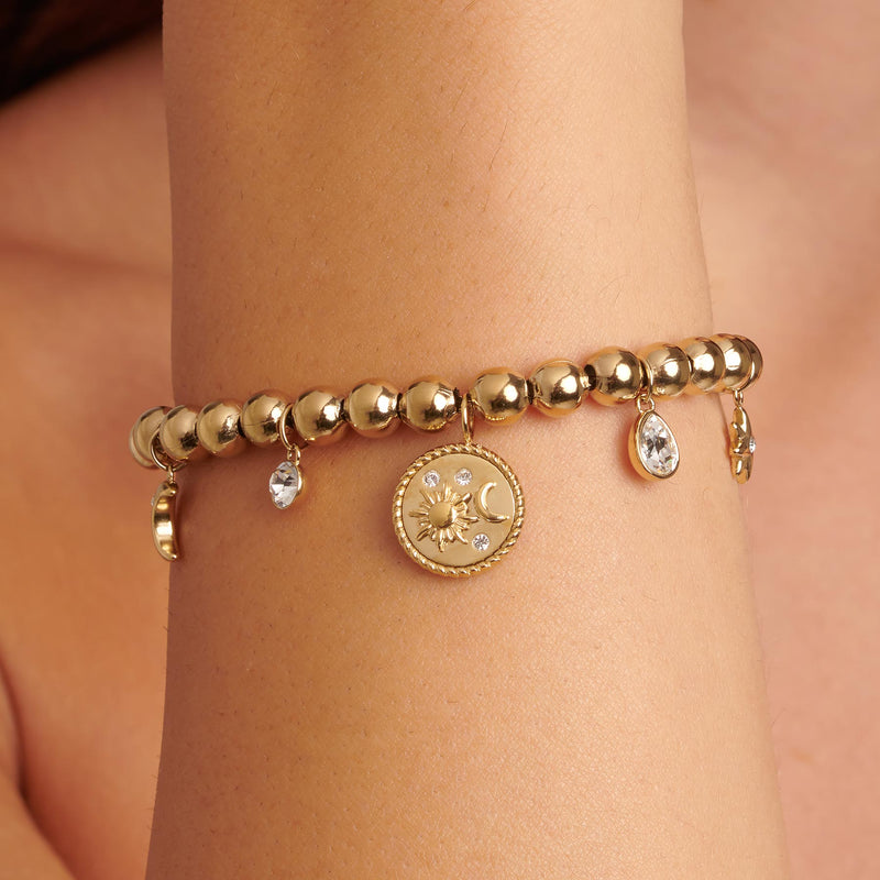 Celestial Chakra Bracelet in Gold Plated Stainless Steel