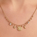 Celestial Chakra Necklace in Gold Plated Stainless Steel