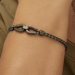 Knocker Bracelet in Ruthenium Plated Stainless Steel