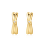 Gold Cross Duo Huggie Earrings