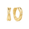 Gold Cross Duo Huggie Earrings