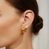 Medium Flat Hoop Earrings in Gold Plated Sterling Silver