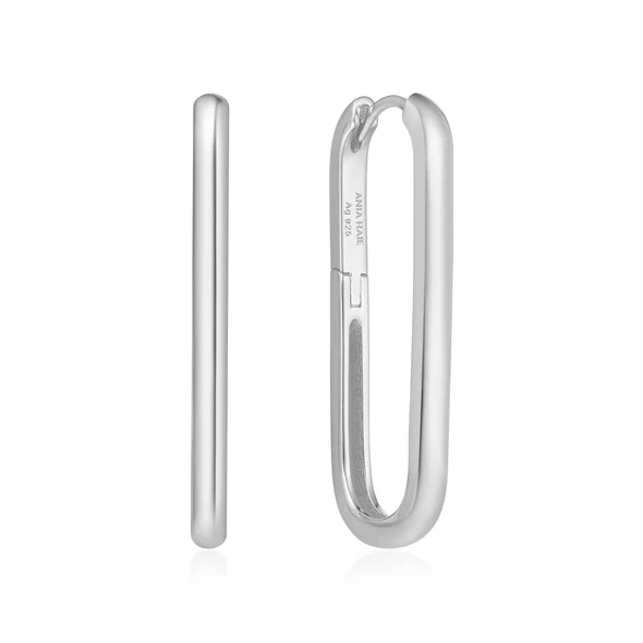 Oblong Hoop Earring in Sterling Silver