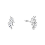 Triple Marquise Stud Earrings in Sterling Silver