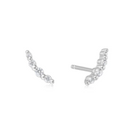 Accented Beaded Ear Climber in Sterling Silver