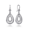 White Sapphire Teardrop Earrings in Sterling Silver