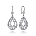 White Sapphire Teardrop Earrings in Sterling Silver