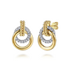 Diamond Interlocking Circle Earrings in 14K Two Tone Gold