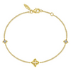 Diamond Clover Station Bracelet in 14K Yellow Gold