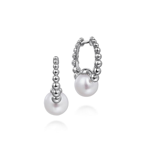 Pearl Bujukan Huggie Earrings in Sterling Silver