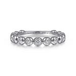 Diamond Bezel Stackable Band in 14K White Gold