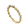 Diamond Beaded Stackable Band in 14K Yellow Gold