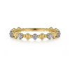 Diamond Beaded Stackable Band in 14K Yellow Gold