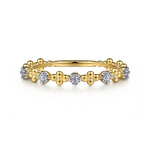 Diamond Beaded Stackable Band in 14K Yellow Gold