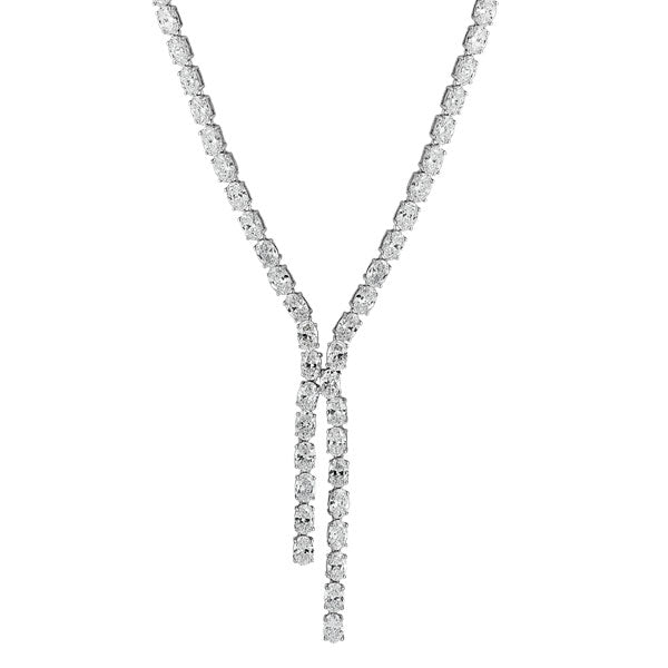 Grown Diamond Lariat Necklace in 14K White Gold