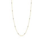 Simulated Diamond Station Necklace in Gold Plated Sterling Silver