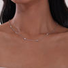 Simulated Diamond Station Necklace in Sterling Silver